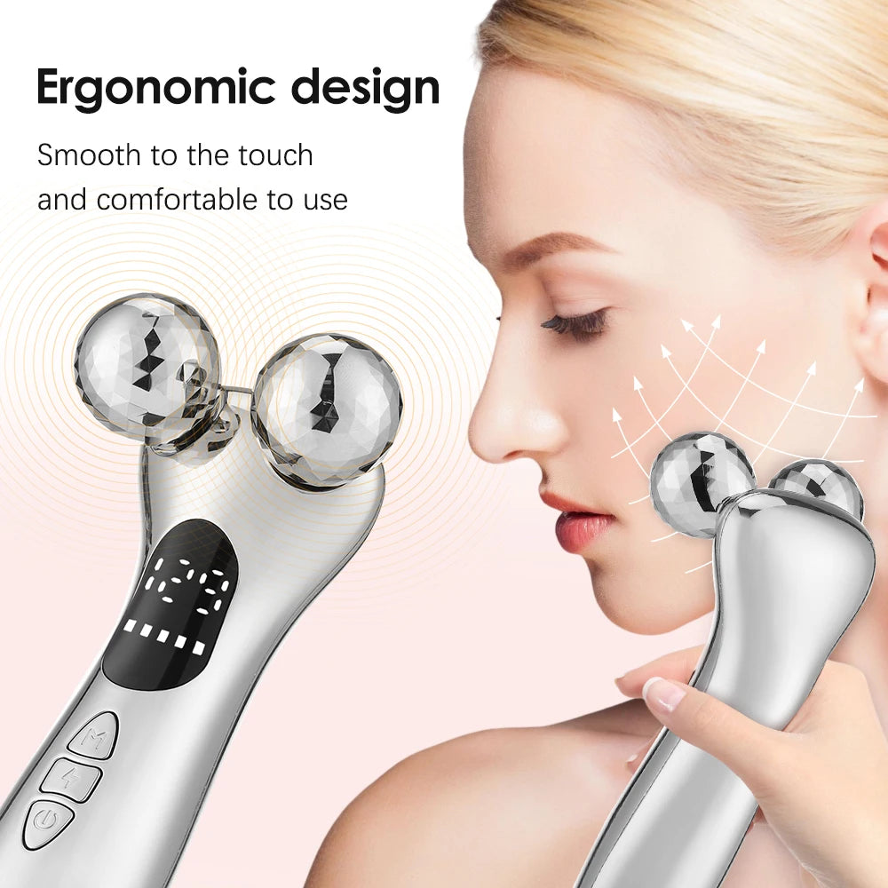 Electric Facial Slimming Rollor Facial Micro-current Beauty Instrument Face Lift Roller Massager Skin Tighten Beauty Devices